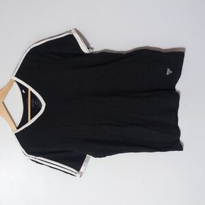 Guess V Neck Black and White T Shirt